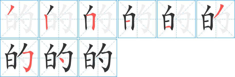 的字的笔顺分布演示