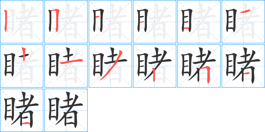 睹字的笔顺分布演示