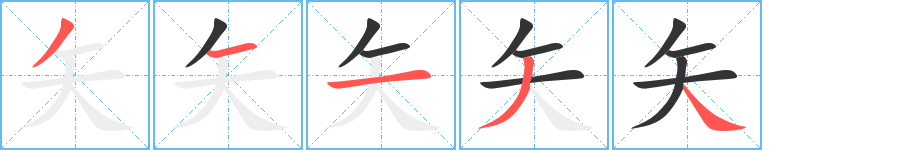 矢字的笔顺分布演示