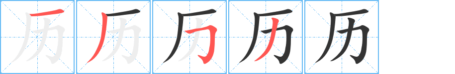 历字的笔顺分布演示