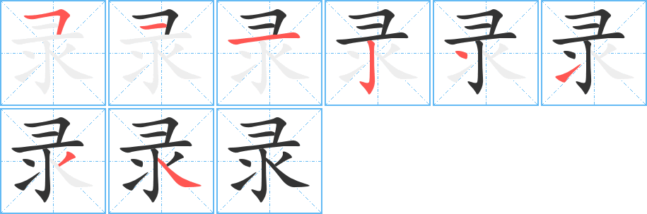 录字的笔顺分布演示