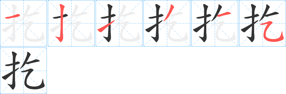 扢字的笔顺分布演示