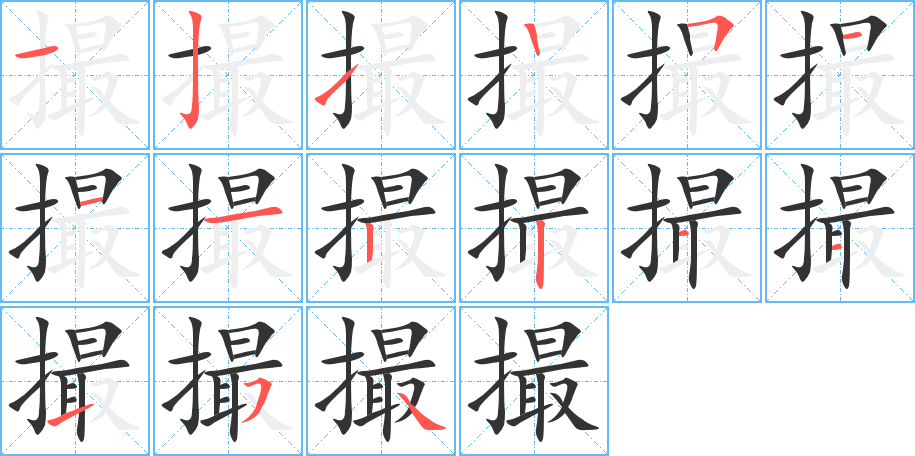 撮字的笔顺分布演示