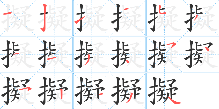 擬字的笔顺分布演示