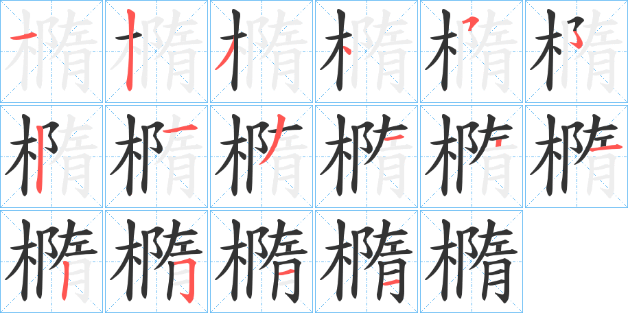 橢字的笔顺分布演示