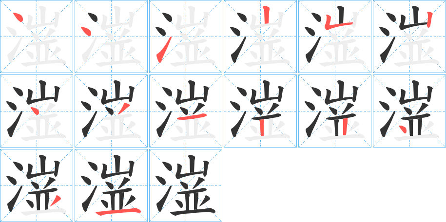 潂字的笔顺分布演示