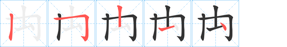 禸字的笔顺分布演示