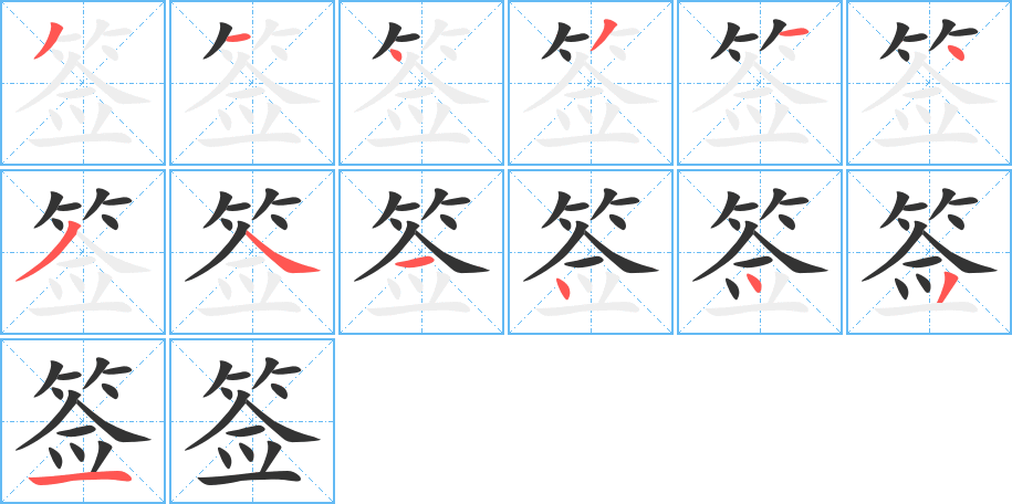 签字的笔顺分布演示