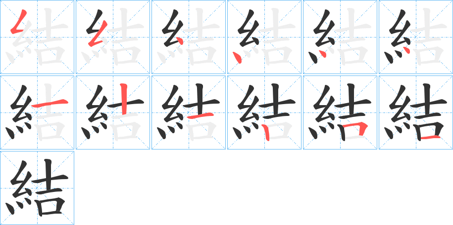 結字的笔顺分布演示