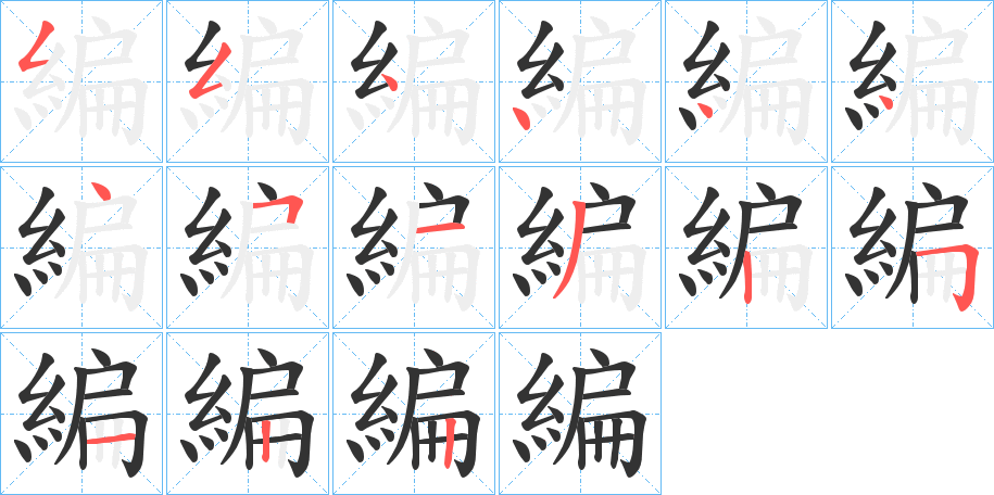 編字的笔顺分布演示