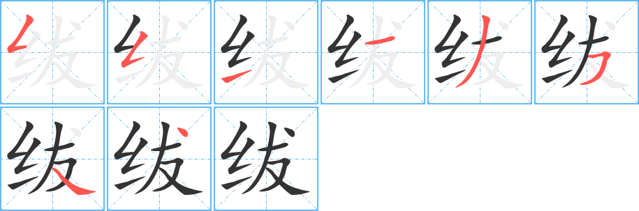 绂字的笔顺分布演示