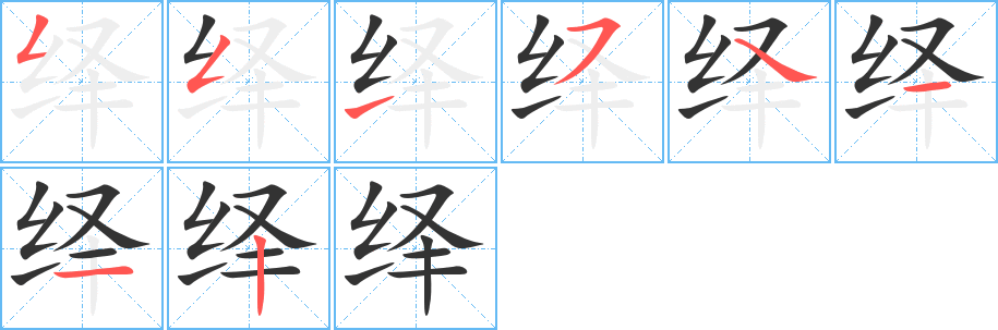 绎字的笔顺分布演示