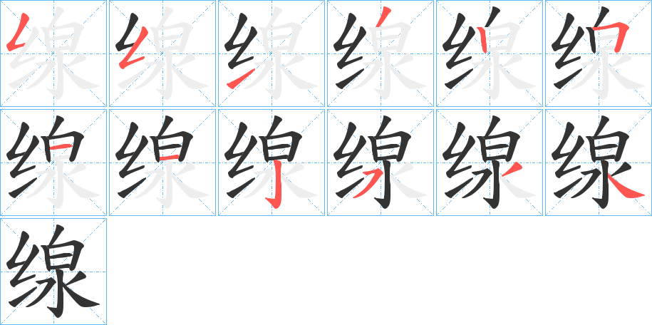 缐字的笔顺分布演示