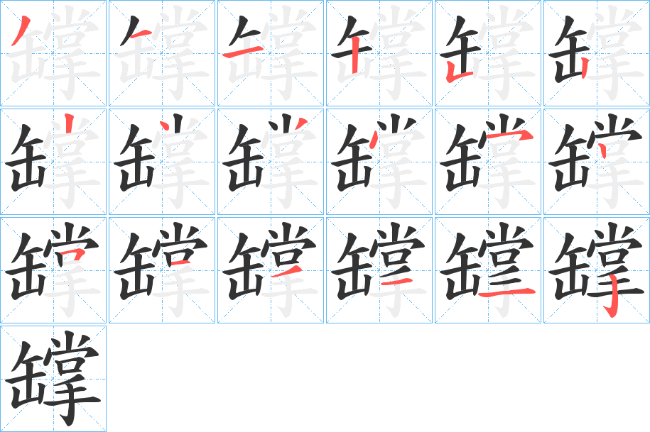 罉字的笔顺分布演示