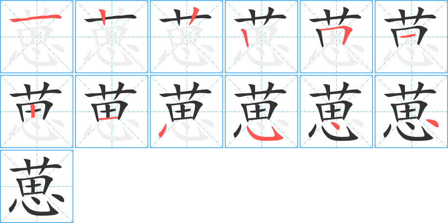 葸字的笔顺分布演示