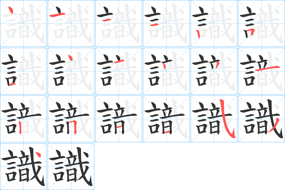 識字的笔顺分布演示