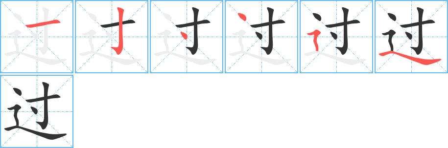 过字的笔顺分布演示