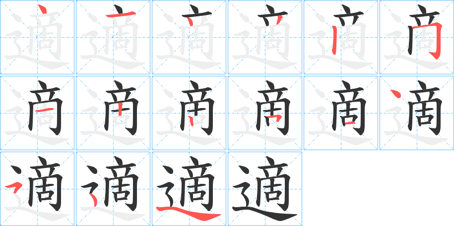 適字的笔顺分布演示