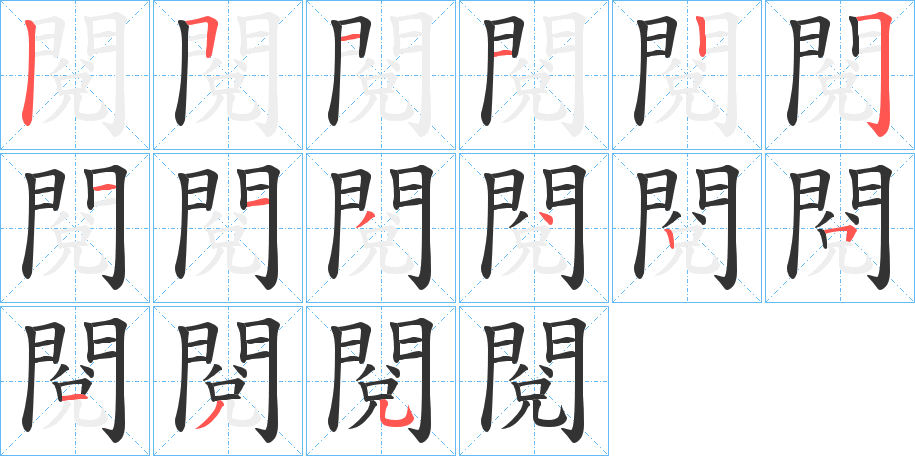 閱字的笔顺分布演示