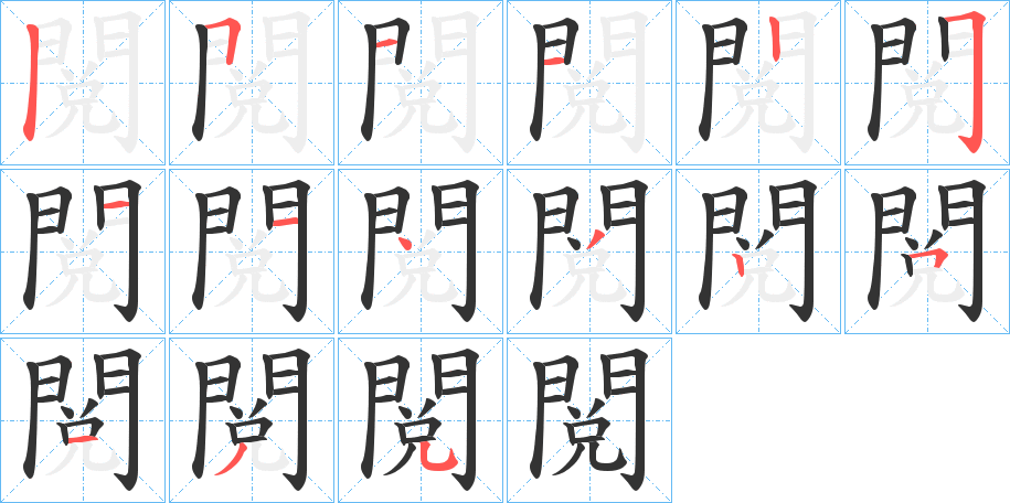 閲字的笔顺分布演示