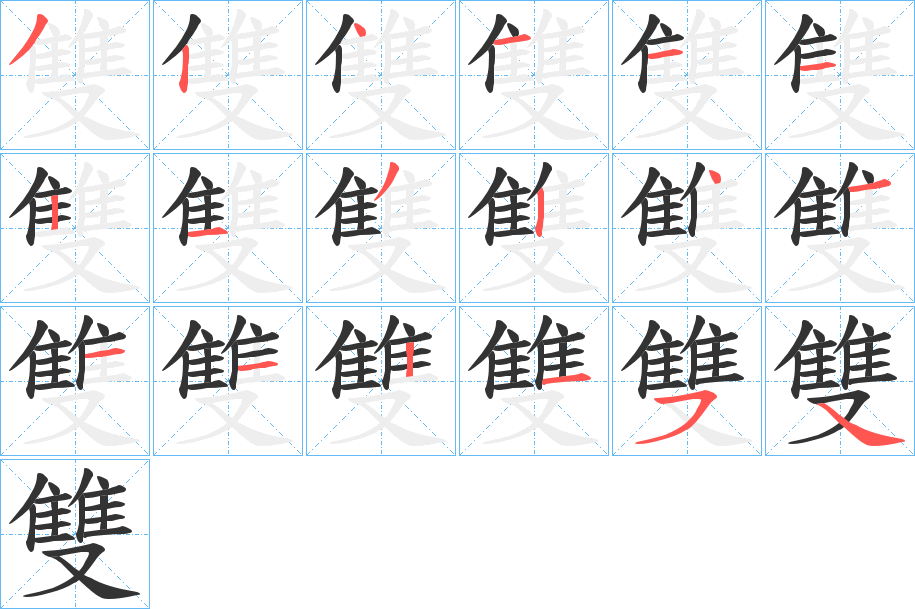 雙字的笔顺分布演示